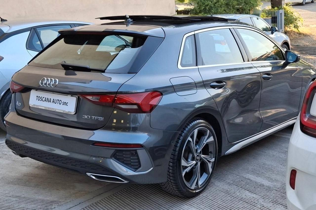 Audi A3 30 TFSI S line edition tetto panoramico full