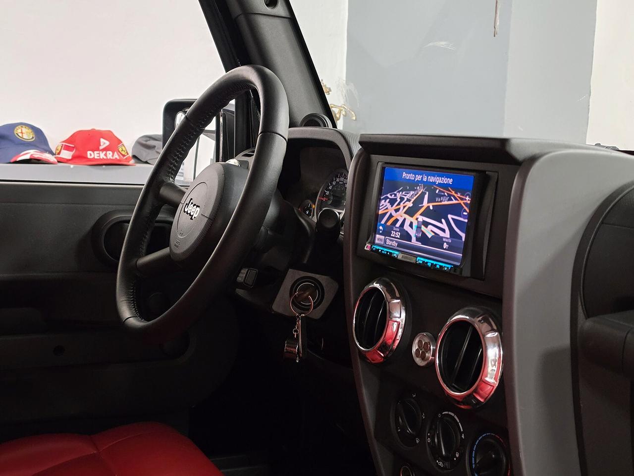 Jeep Wrangler III 2007 3p 2.8 crd Sahara auto INTERNI ROSSI _ HARD + SOFT TOP _ GARANZIA 12 MESI _ GANCIO TRAINO OMOLOGATO