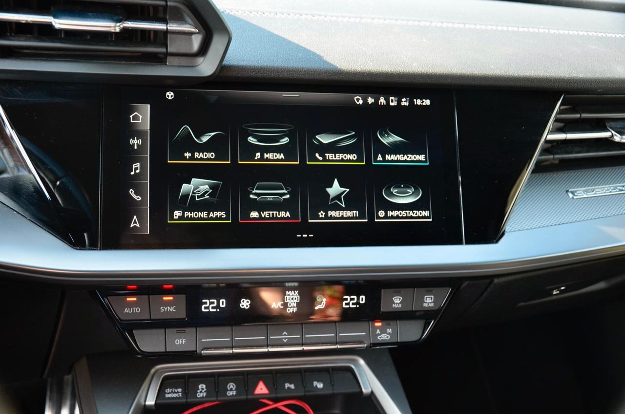 AUDI S3 SPORTBACK 2.0 TFSI QUATTRO S-TRONIC 310cv, UNICOPROPRIETARIO, SERVICE AUDI, EURO 6D, FARI LED, NAVI, PERMUTE