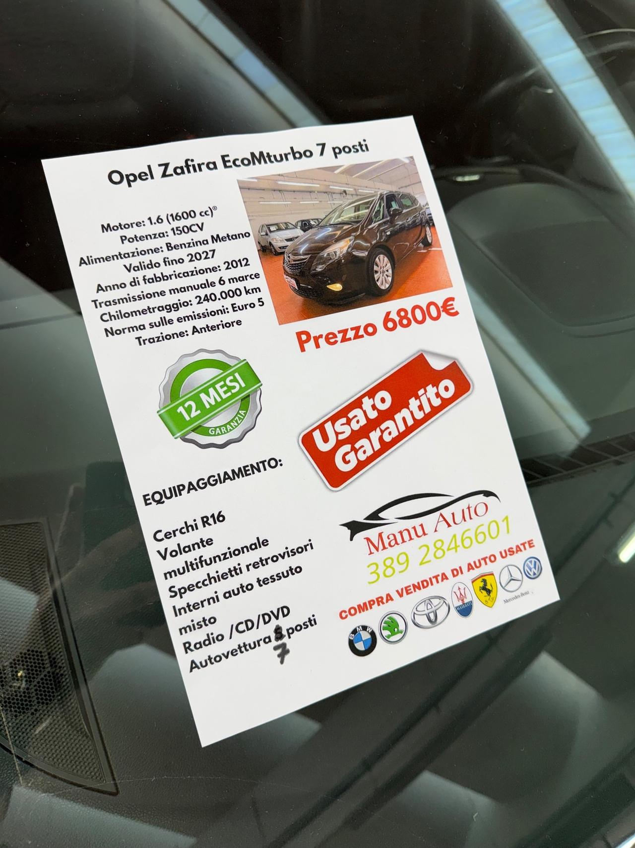 Opel Zafira 1.6 ecoM Turbo One 7 posti