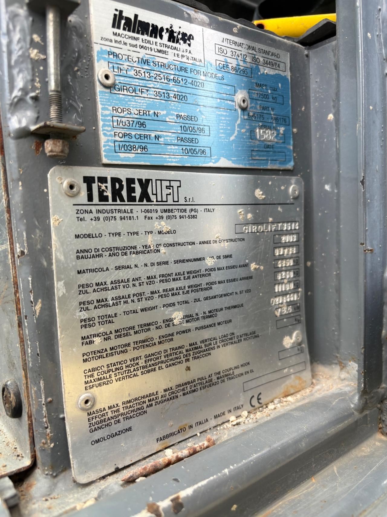 Telescopico Terex 3514