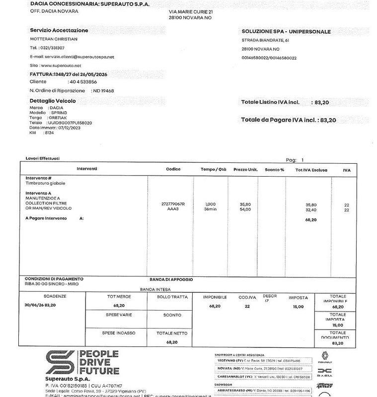 Dacia Spring Electric Electric 65 48KW Extreme