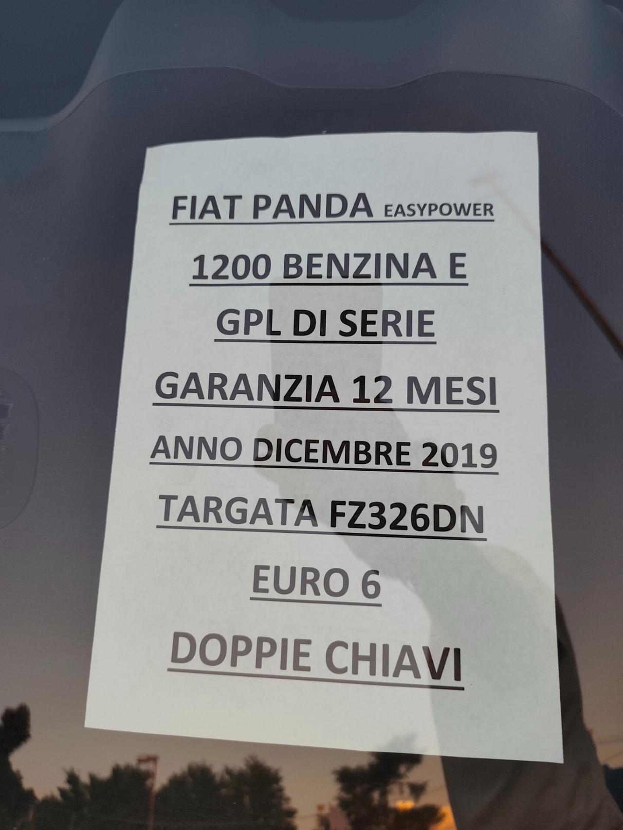 Fiat Panda 1.2 BENZINA E GPL DI SERIE