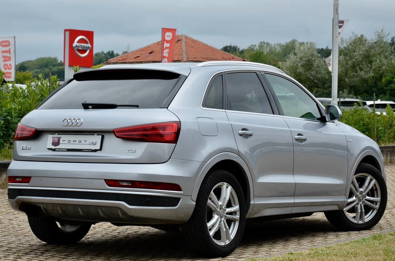 AUDI Q3 2.0 TDI S-LINE INT-EXT 150cv, UNICOPROPRIETARIO, UFF ITALIANA, EURO 6B, XENO, 18", PERMUTE