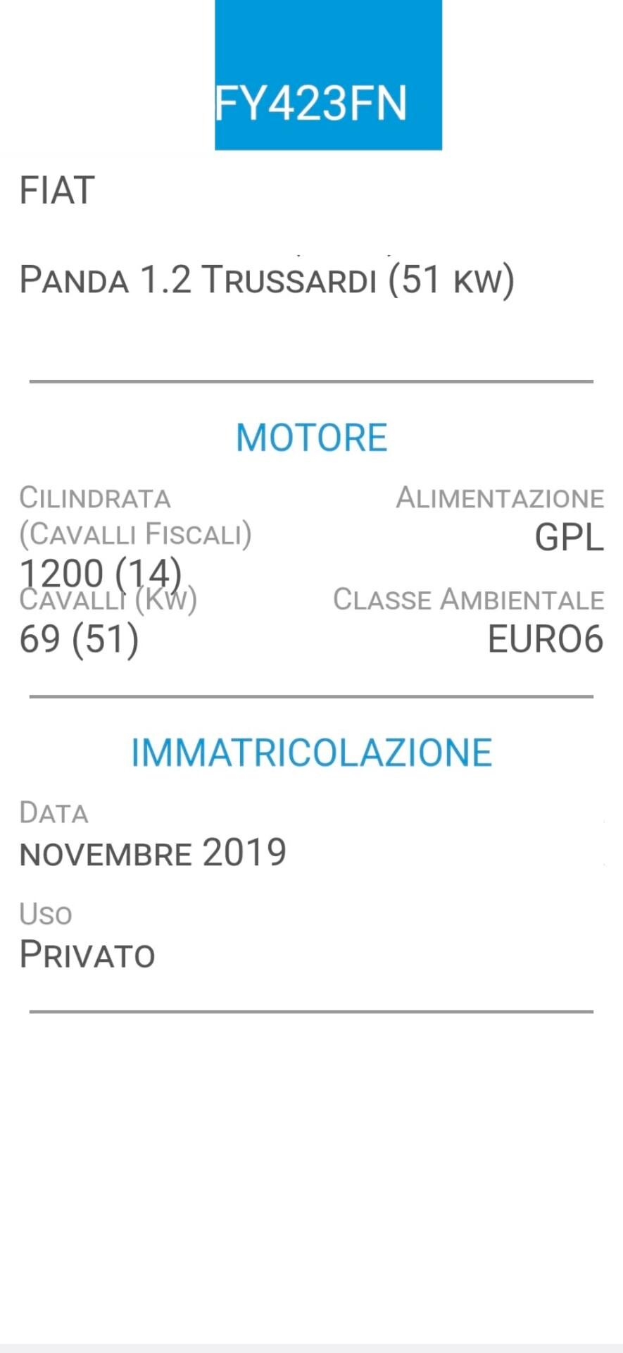 FIAT PANDA1.2 GPL-TRUSSARDI-23 EURO KM 370!-UNICA PROPRIETARIA