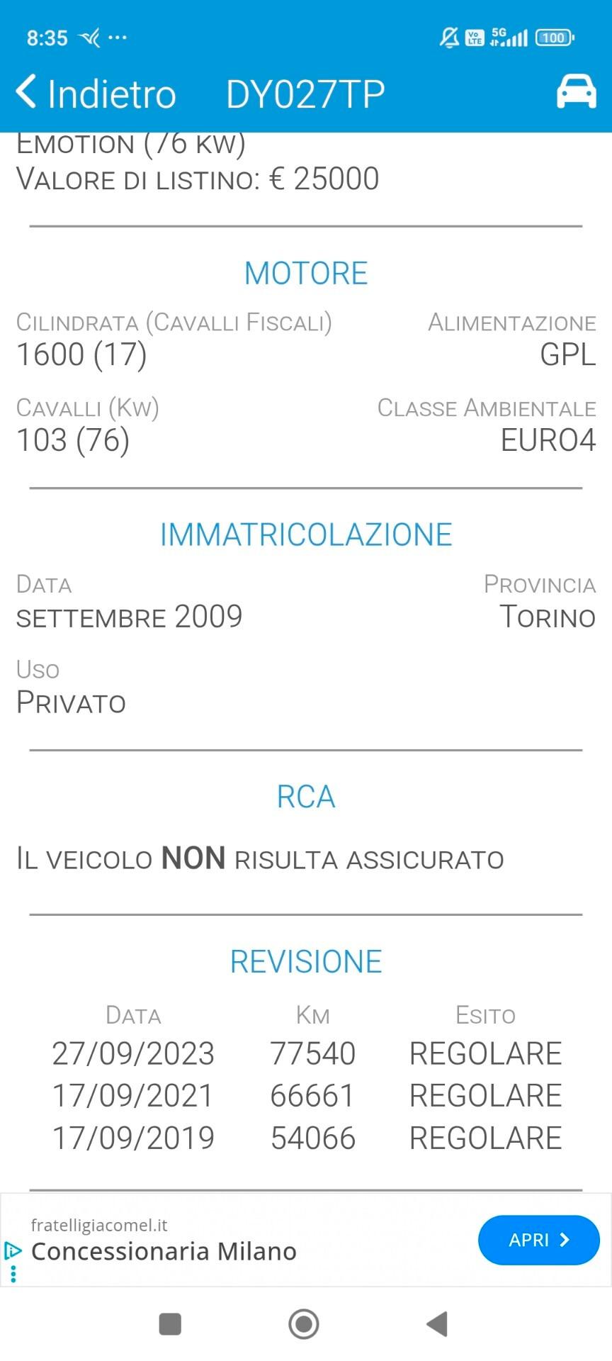 Fiat Multipla 1.6 benzina metano 88.000 KM