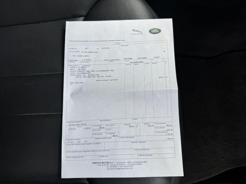 Land Rover Range Rover Sport 3.0d i6 mhev Autobiography awd 350cv auto UNIPRO IVA ESPOSTA