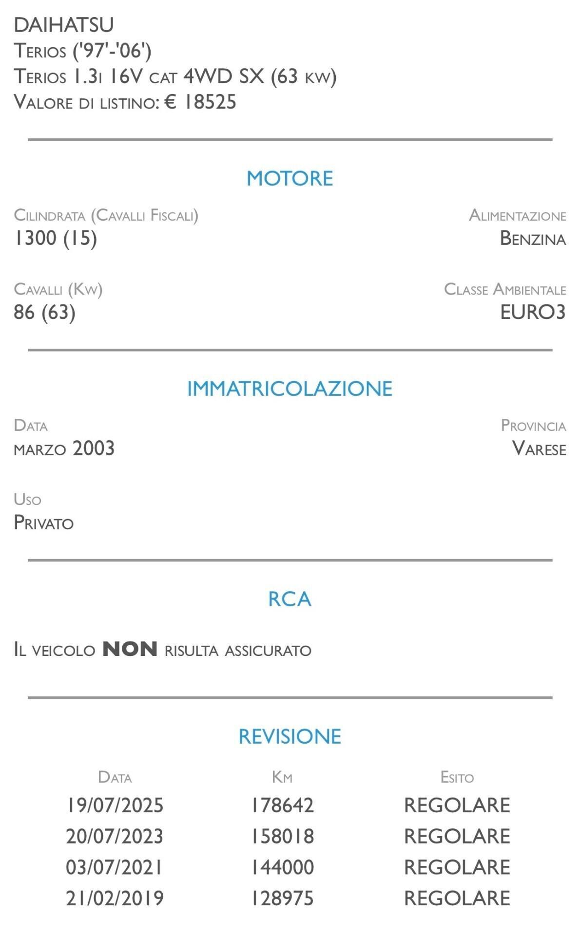 Daihatsu Terios 1.3i 16V cat 4WD SX - UNICO PROPRIETARIO