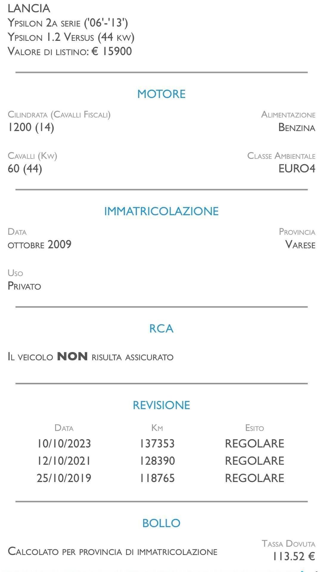 Lancia Ypsilon 1.2 Versus - IDEALE PER NEOPATENTATI