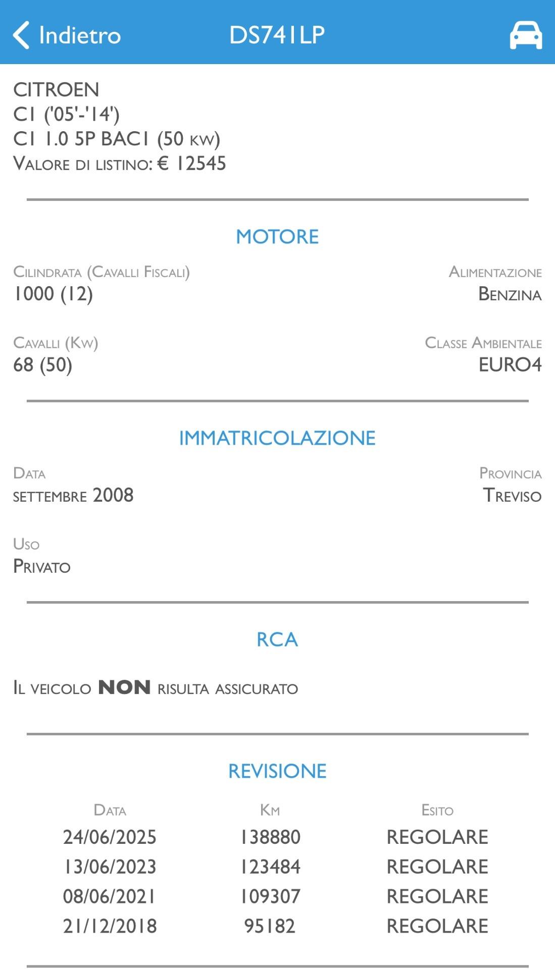 Citroen C1 1.0 5 porte BAC1