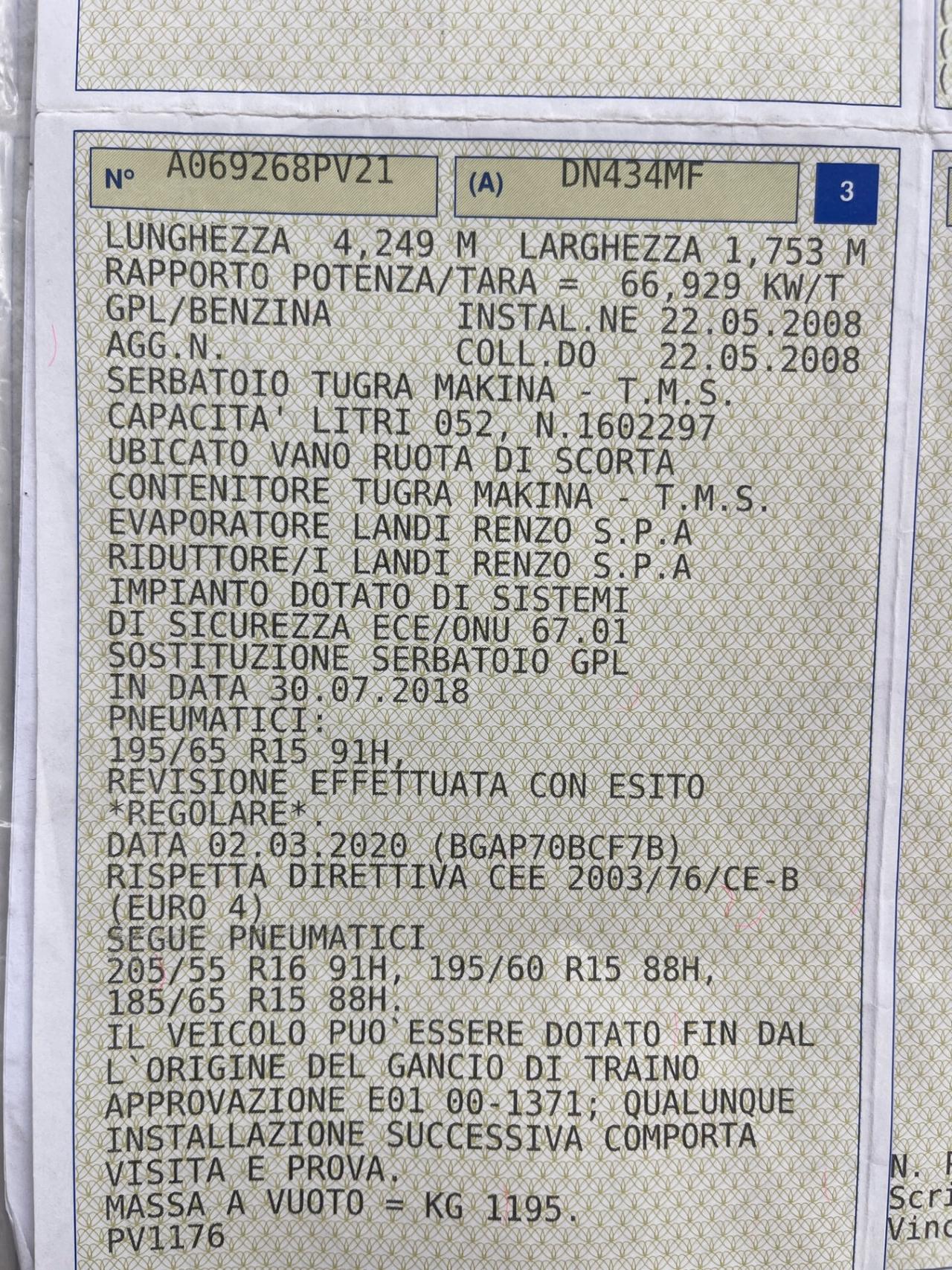 OPEL ASTRA 1.6 BENZINA-GPL 2028 EURO4 NEOPATENTATI
