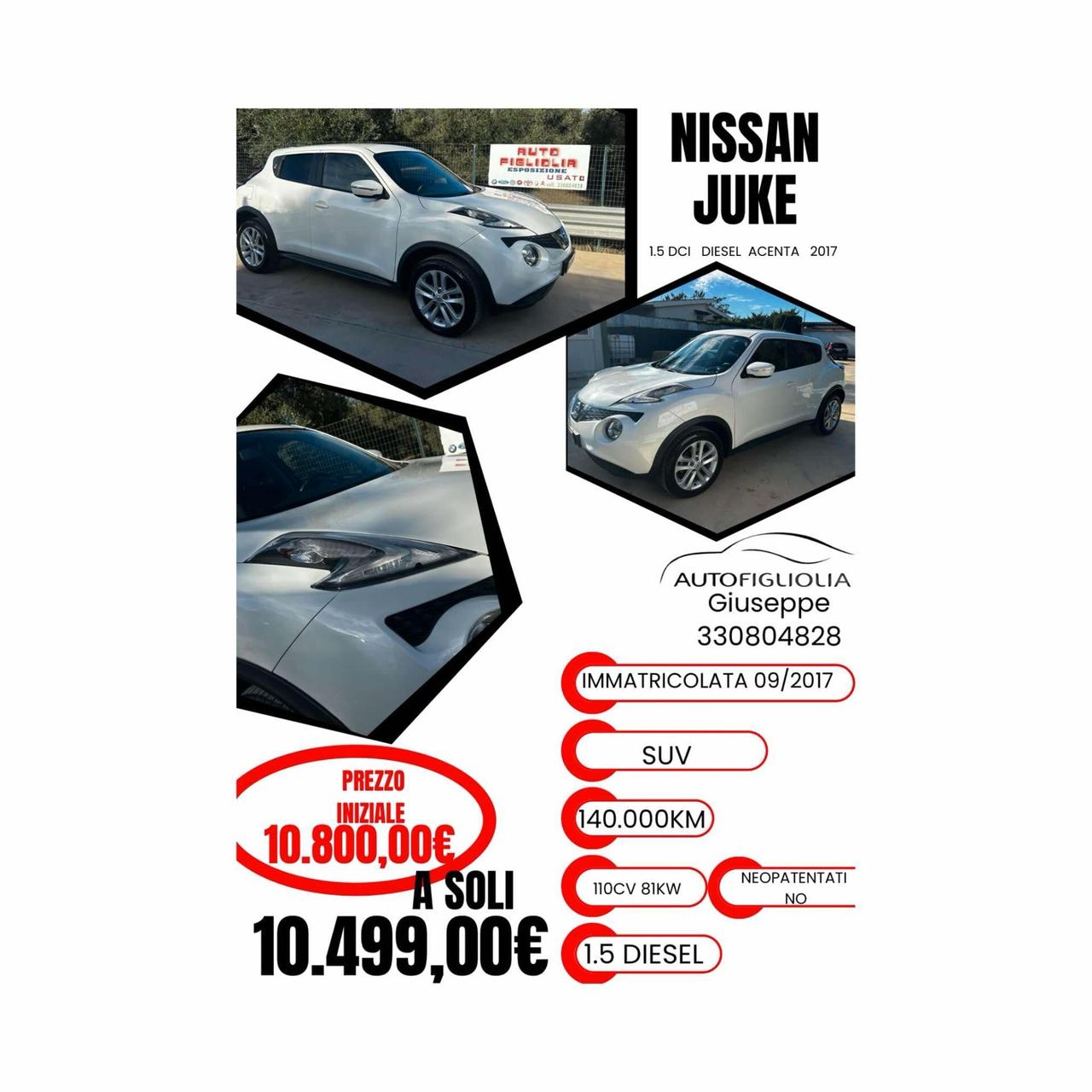 Nissan Juke 1.5 dCi diesel S&S 140000km 2017