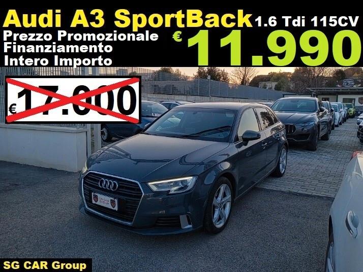 Audi A3 SPB 1.6 TDI / PREZZO N°1 in ITALIA