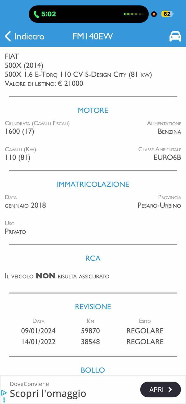 FIAT 500X 1.6 E-Torq 110 CV Pop Star