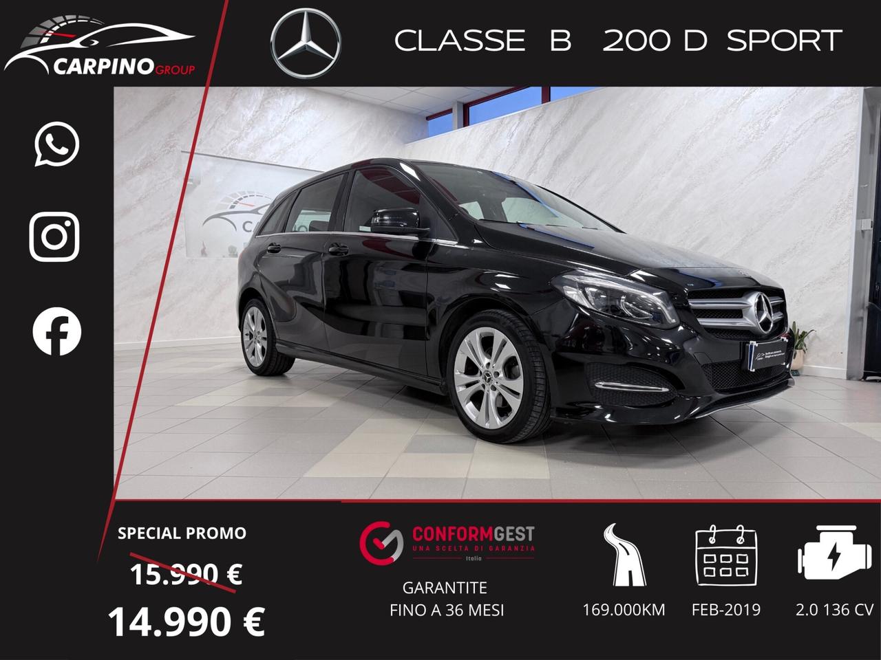 Mercedes-benz B 200 d Automatic Sport Plus
