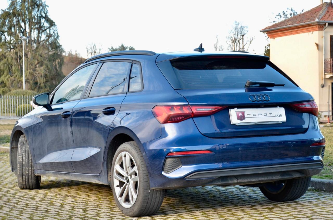 AUDI A3 SPB 30 TDI BUSINESS ADVANCED 116cv S-TRONIC, EURO 6D, PELLE, RETROCAMERA, BAULE ELETTRICO, PERMUTE