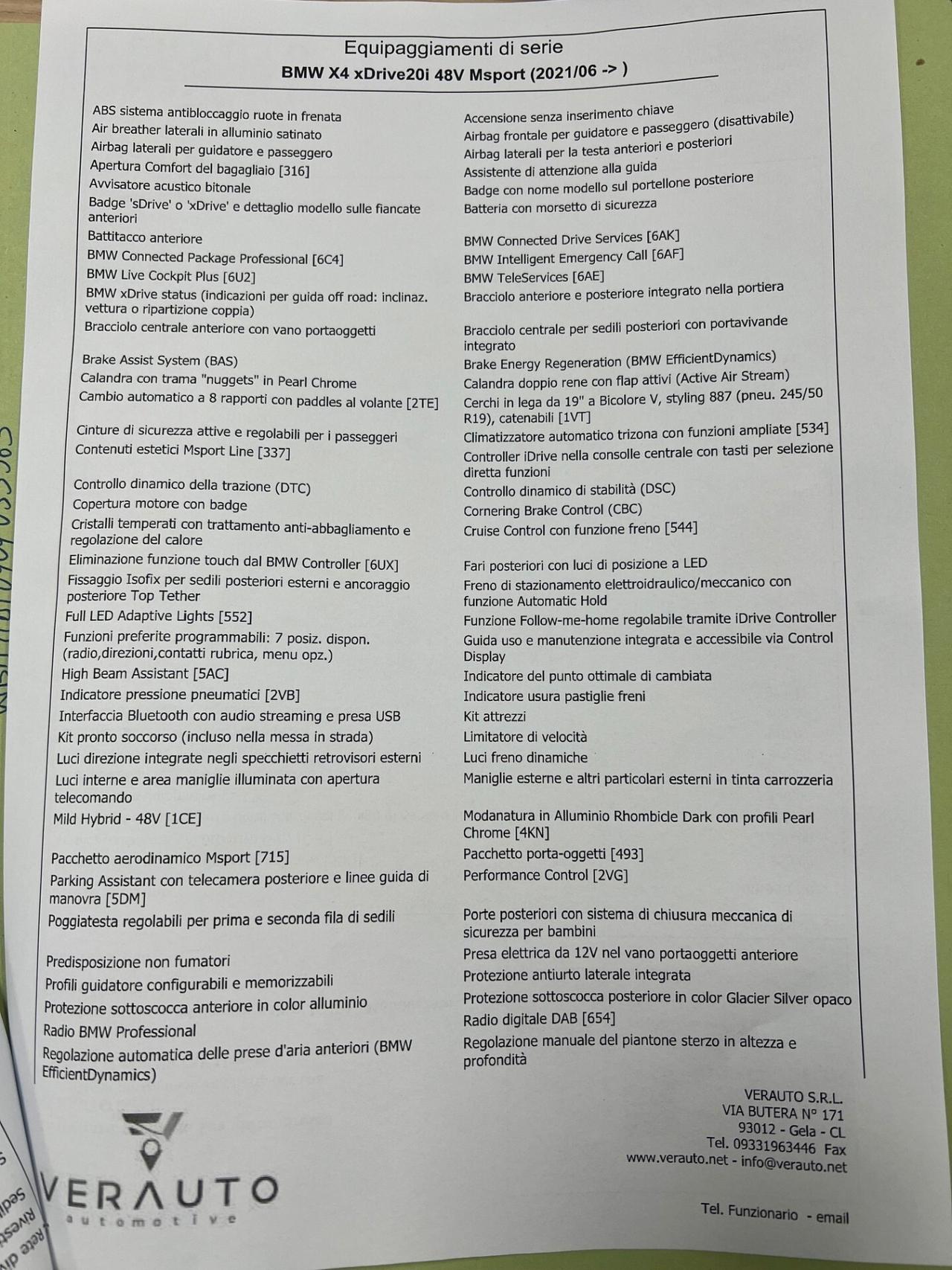 Bmw X4 xDrive20i 48V Msport possibilità noleggio no scoring