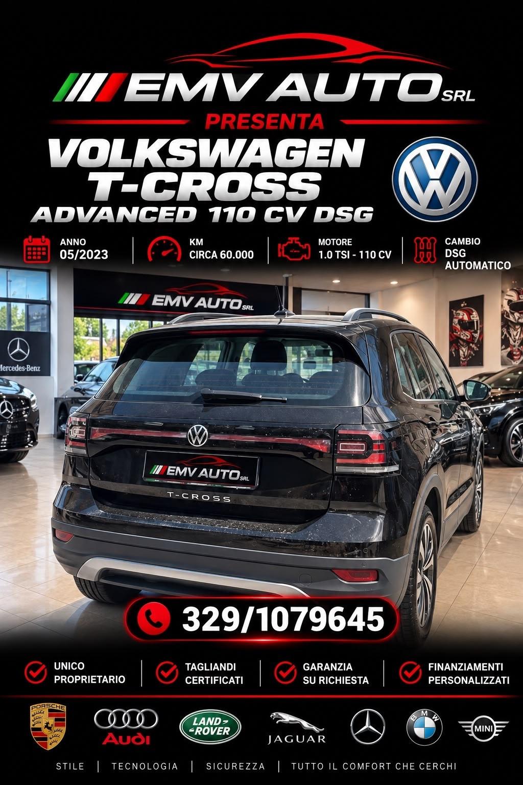 Volkswagen T-Cross 1.0 TSI 110 CV DSG Advanced