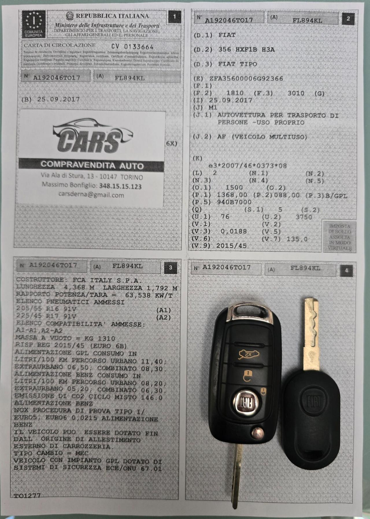 Fiat Tipo 1.4 T-Jet 120CV GPL 5 porte Lounge