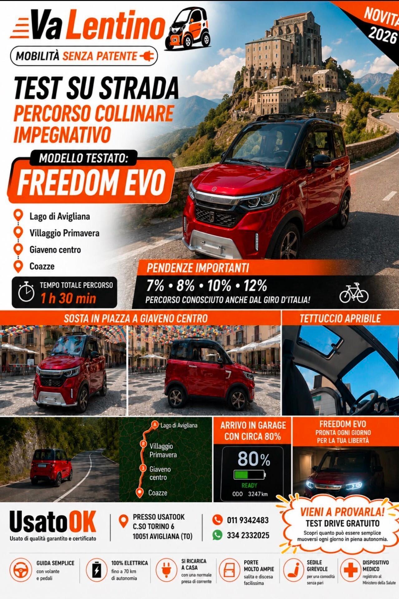 FREEDOM EVO 25 km/h Scooter Cabinato Senza Patente