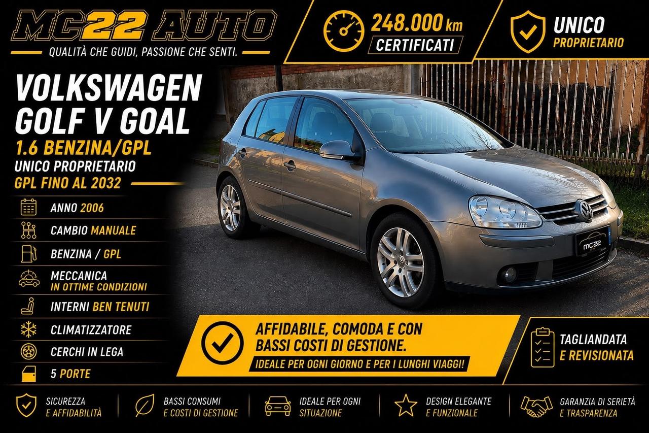 Volkswagen Golf 1.6 5p. Goal GPL