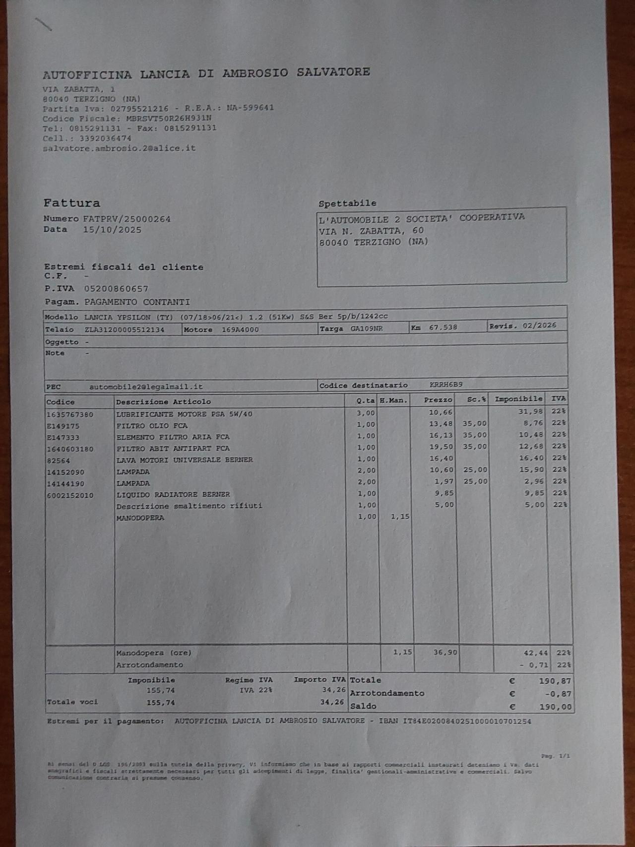 Lancia Ypsilon 1.2 69 CV Elefantino Blu