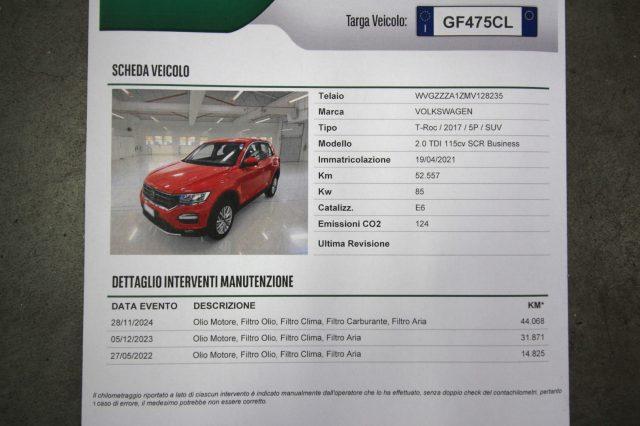 VOLKSWAGEN T-Roc 2.0 TDI SCR 115 CV Business BlueMotion Technology