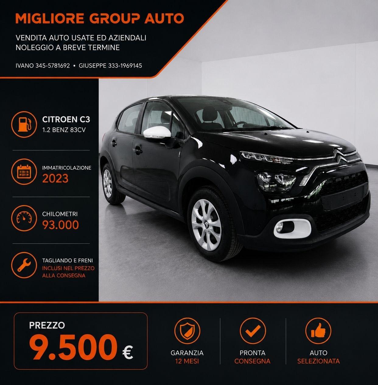 Citroen C3 1.2 benz 83CV 2023 5 porte