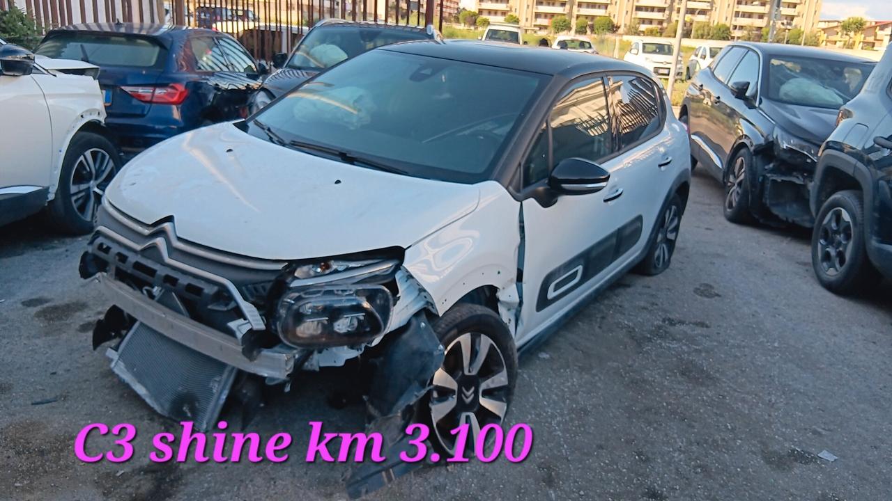 Citroen C3 shine incidentata sinistrata mondialcars km 3100