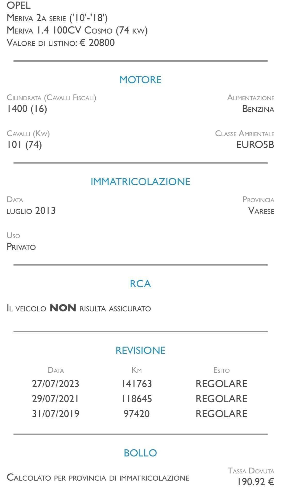 Opel Meriva 1.4 100CV Cosmo - UNICO PROPRIETARIO