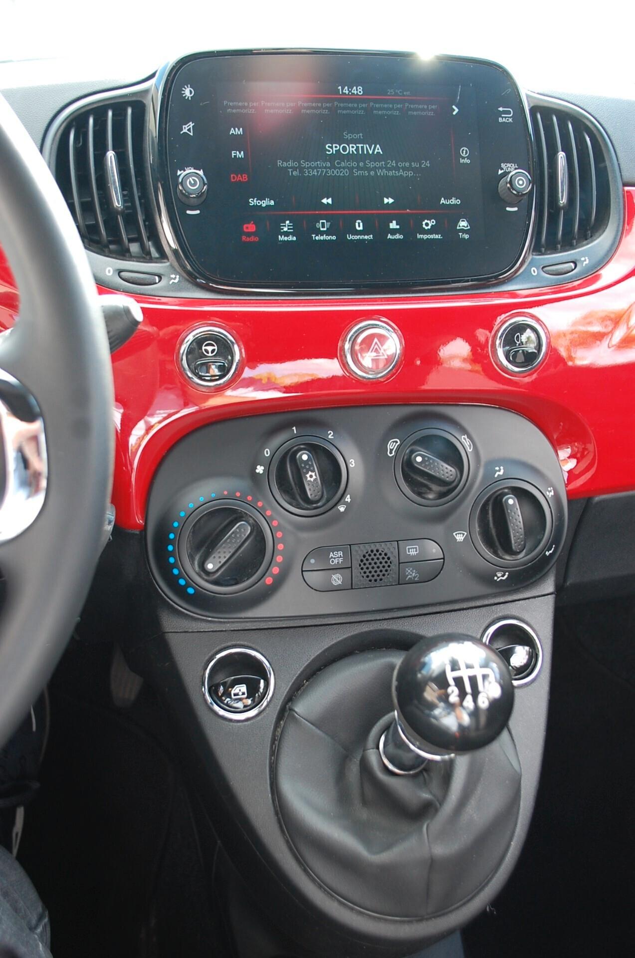 Fiat 500 1.0 hybrid Connect 70CV Uff Italy Led Lega USB