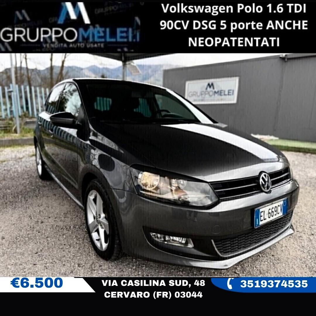 VW Polo 1.6 TDI 90CV AUTOMATICA DSG ANCHE NEOPATENTATI