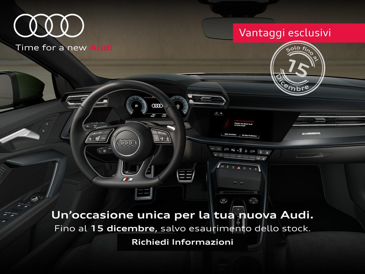 Audi A3 sportback 1.5 tfsi mhev s line edition 150cv s-tronic