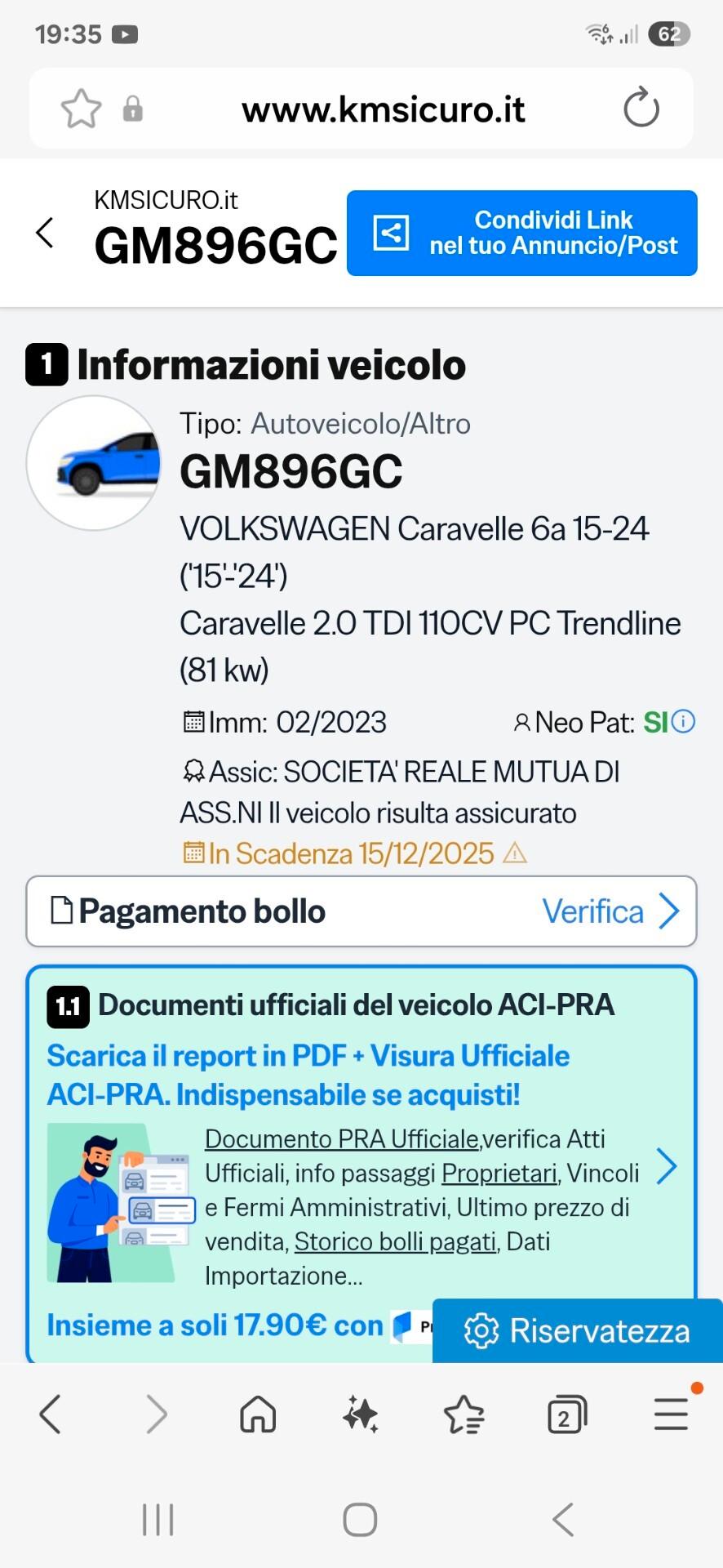 Volkswagen Caravelle 2.0 TDI 9P con IVA esposta