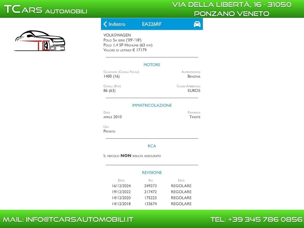 VOLKSWAGEN POLO 1.4 BENZINA - NEOPATENTE