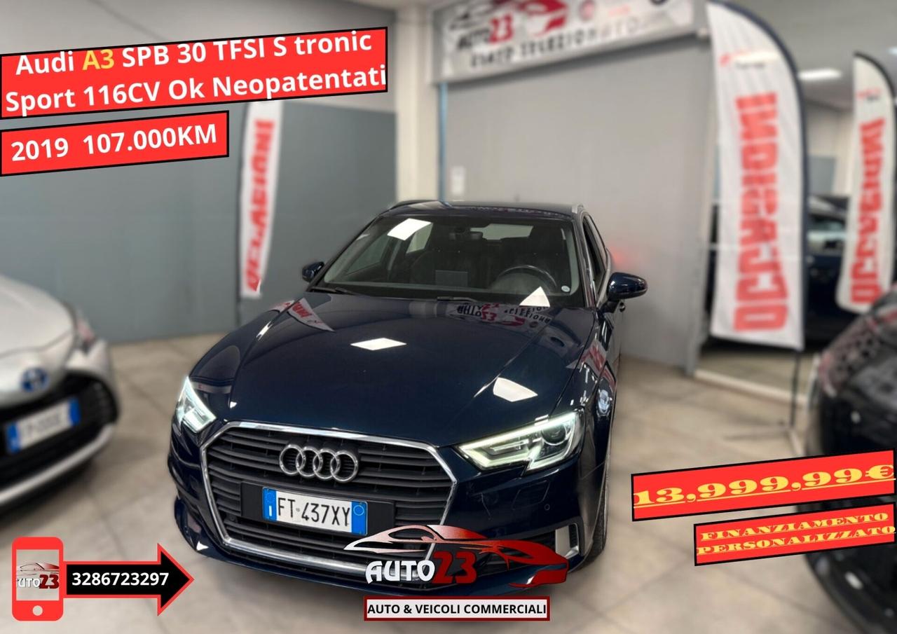 Audi A3 SPB 30 TFSI S tronic Sport 116CV Ok Neopatentati