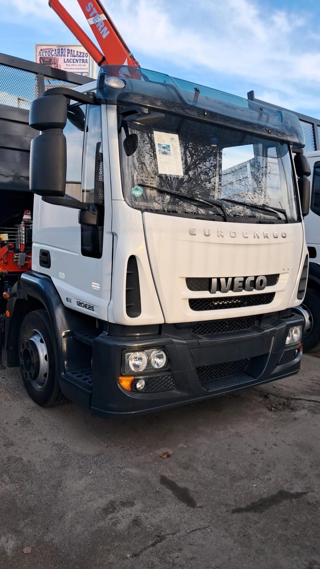 IVECO ML 120E25 - CASSONE RIBALTABILE TRIL. CON GRU DIETRO CABINA - BLOC. DIFF. (C17)