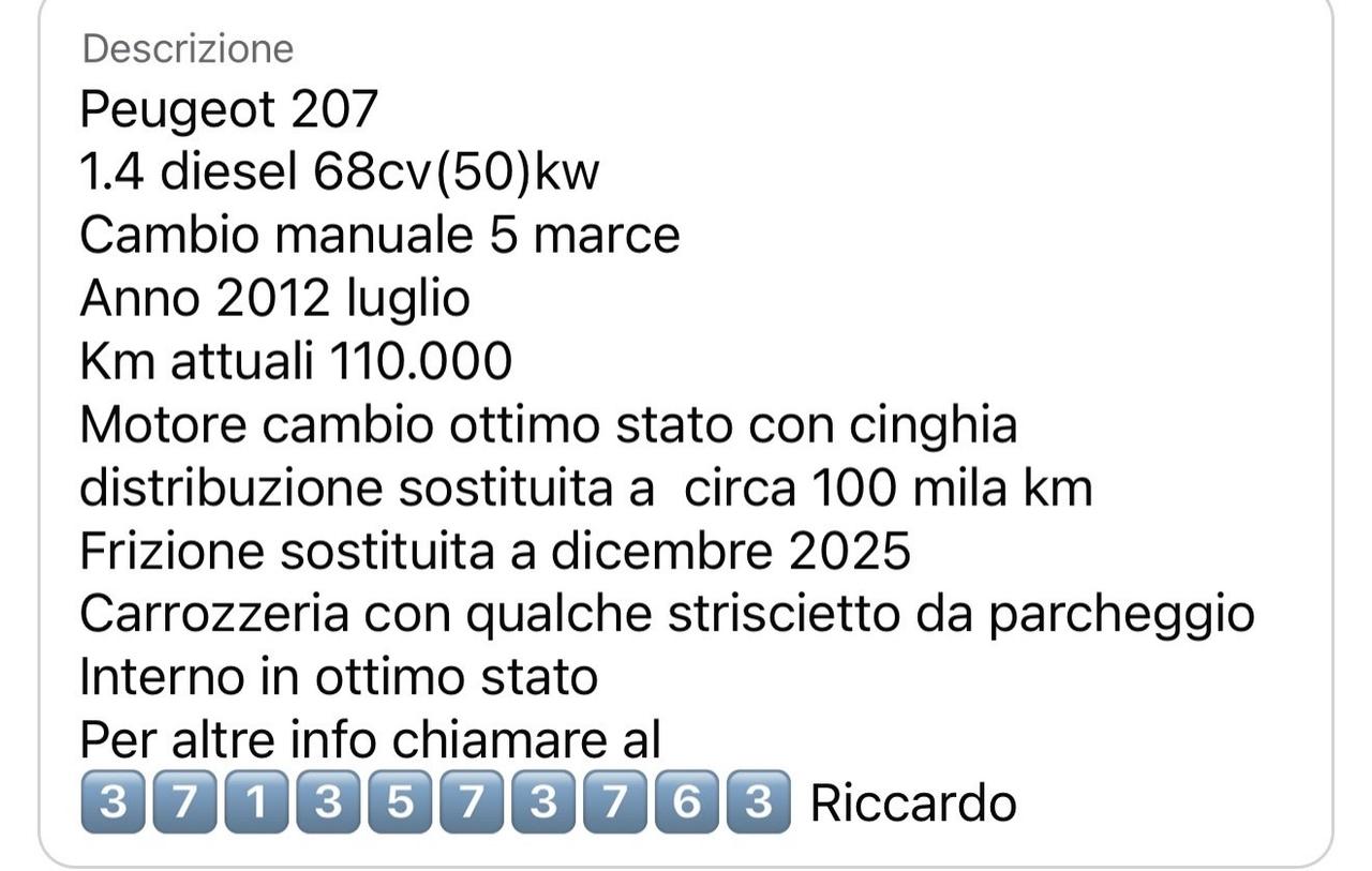 Peugeot 207 1.4 HDi 70CV 5p. Euro 5