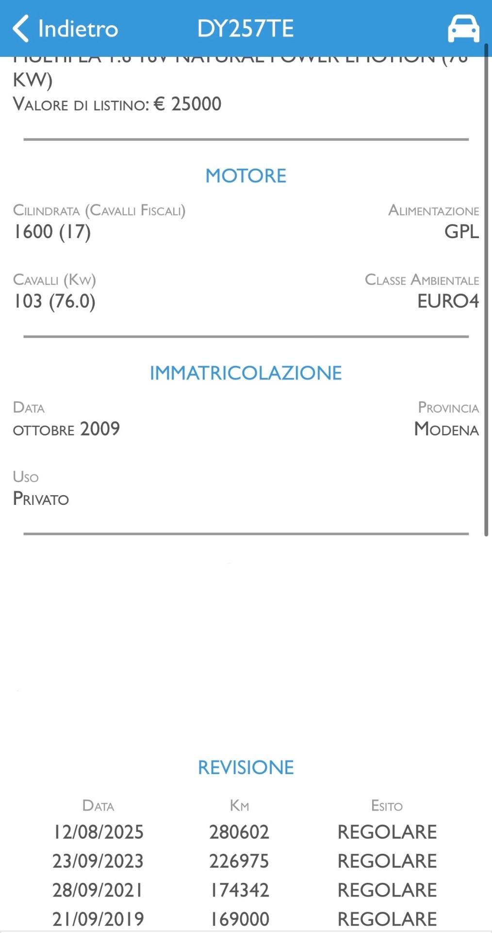 FIAT MULTIPLA 1.6 METANO FINO 08/2027