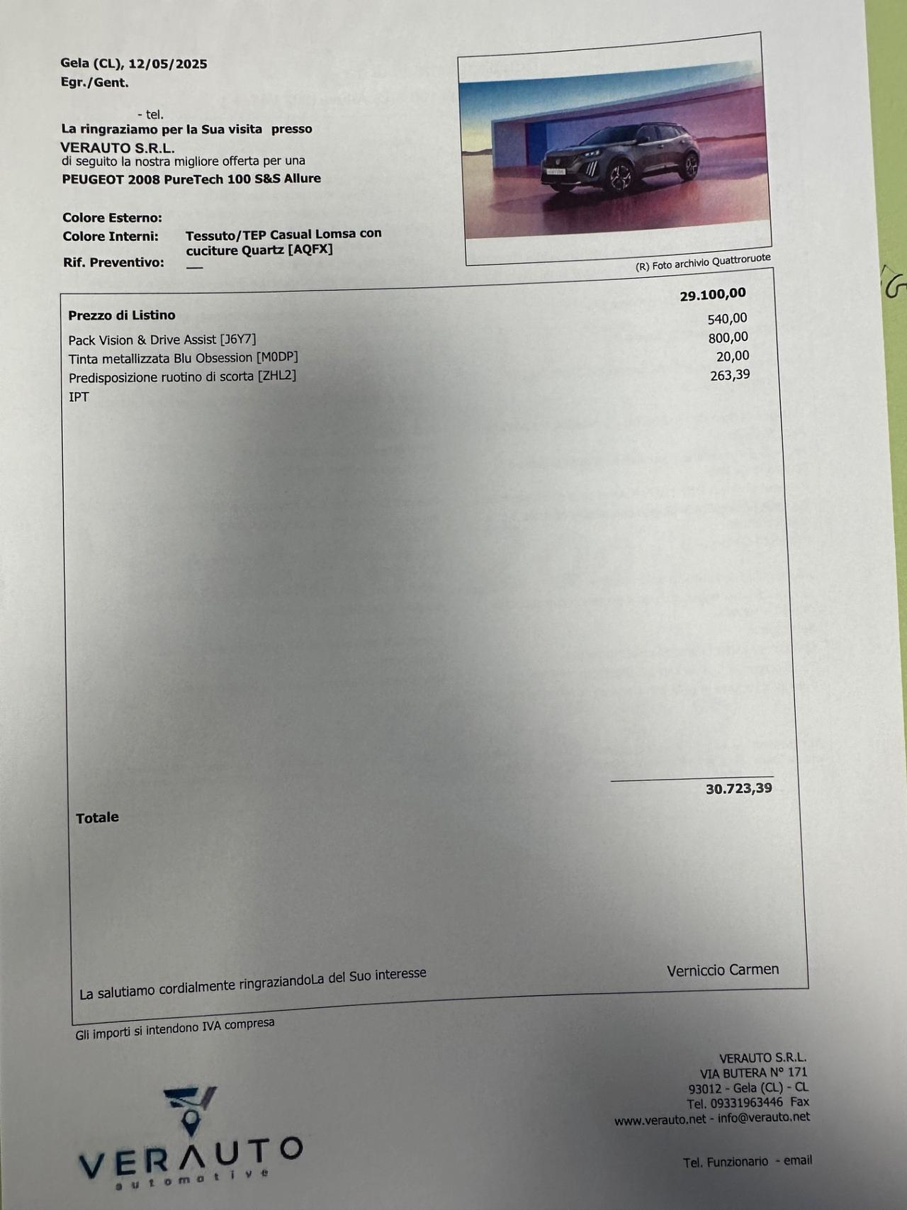 Peugeot 2008 1.2 Allure possibilità noleggio no scoring