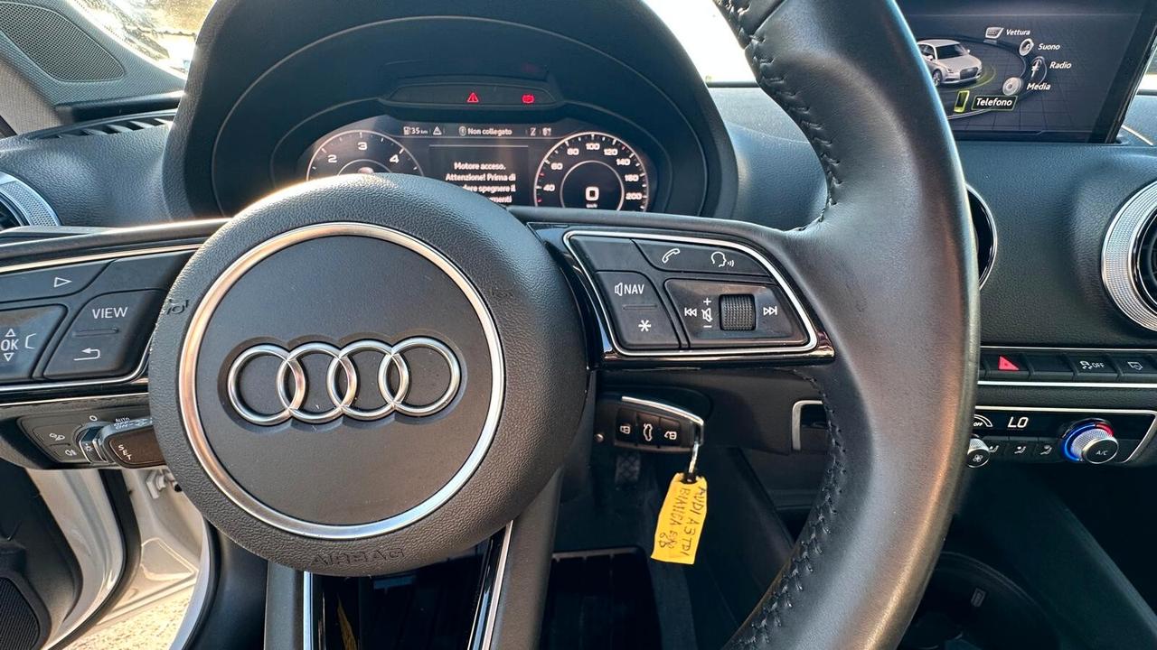 Audi A3 SPB 30 TDI S line Sport UNICO PROPRIETARIO KM CERTIFICATI