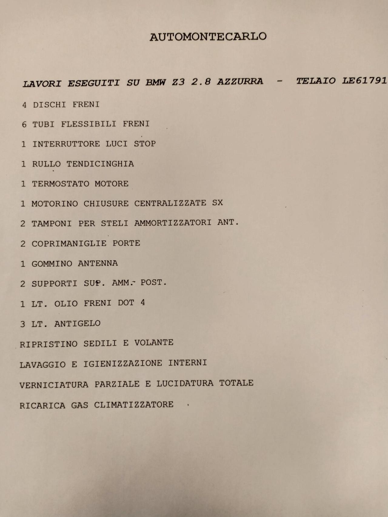 Bmw Z3 2.8 24V cat Roadster