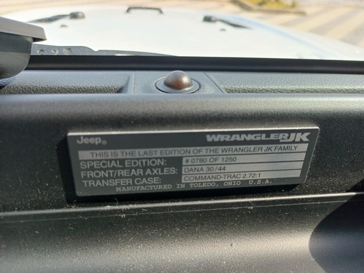 Jeep Wrangler 2.8 CRD DPF JK Final Edition 780 di 1250 prodotte