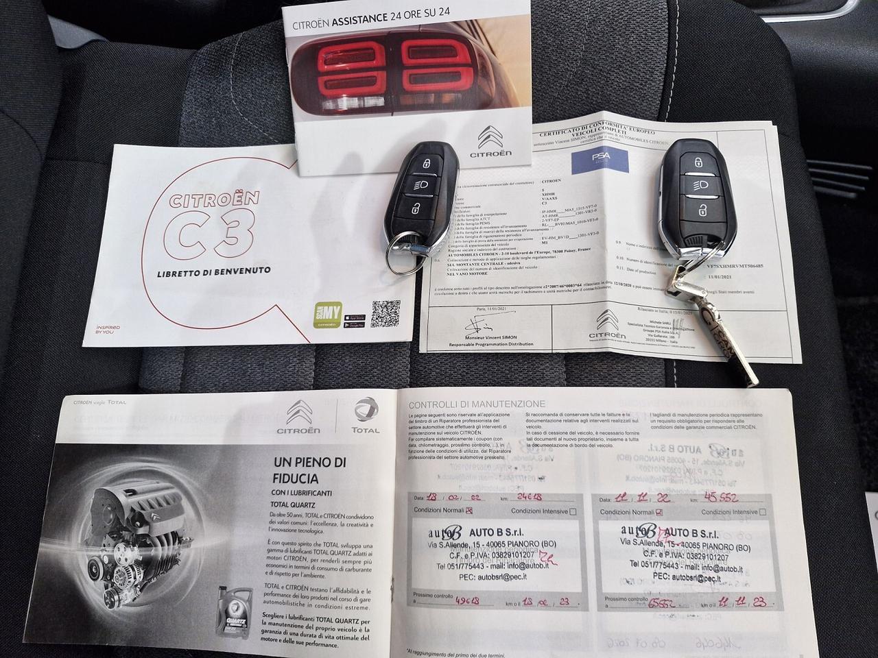 CITROEN C3 1.2 BENZINA S&S SHINE PACK ANNO 2021