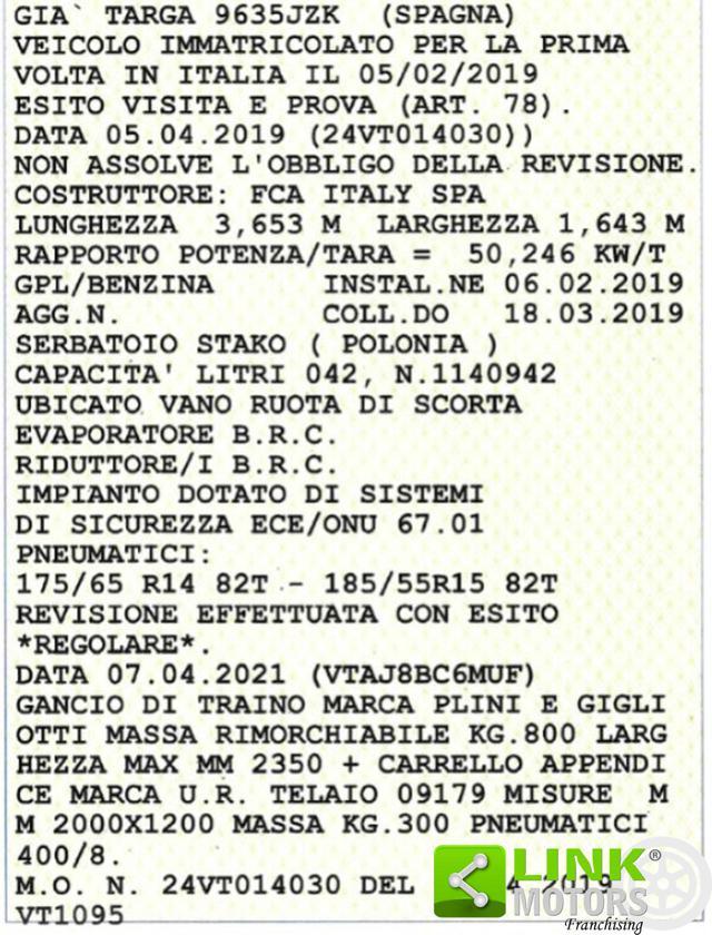 FIAT Panda 1.2 EasyPower Easy con gancio traino