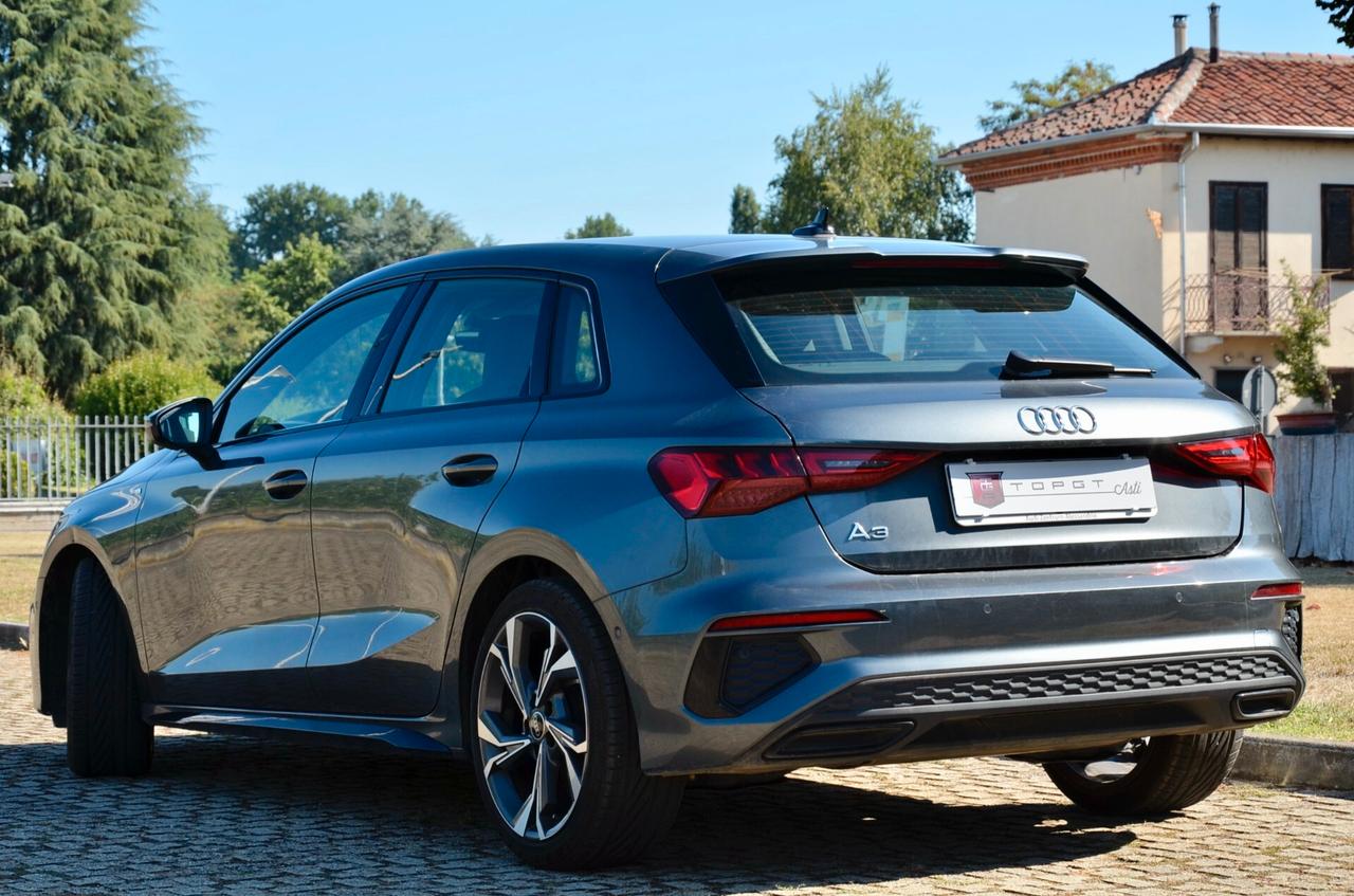 AUDI A3 SPORTBACK 35 2.0 TDI S-LINE EDITION 150cv, UNICOPROPRIETARIO, SERVICE AUDI, UFF ITALIANA, EURO 6D, NAVI, APPLE ANDROID, PERMUTE
