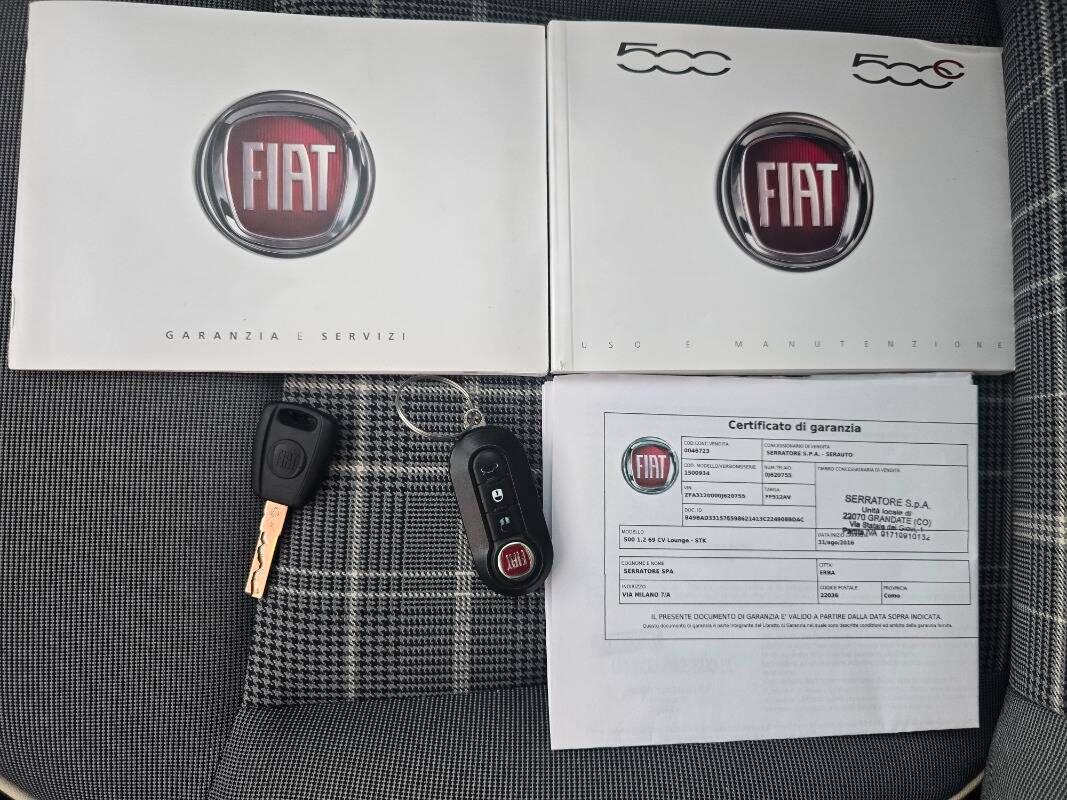 Fiat 500 1.2 Lounge 69cv *GAR FIAT 2ANNI*