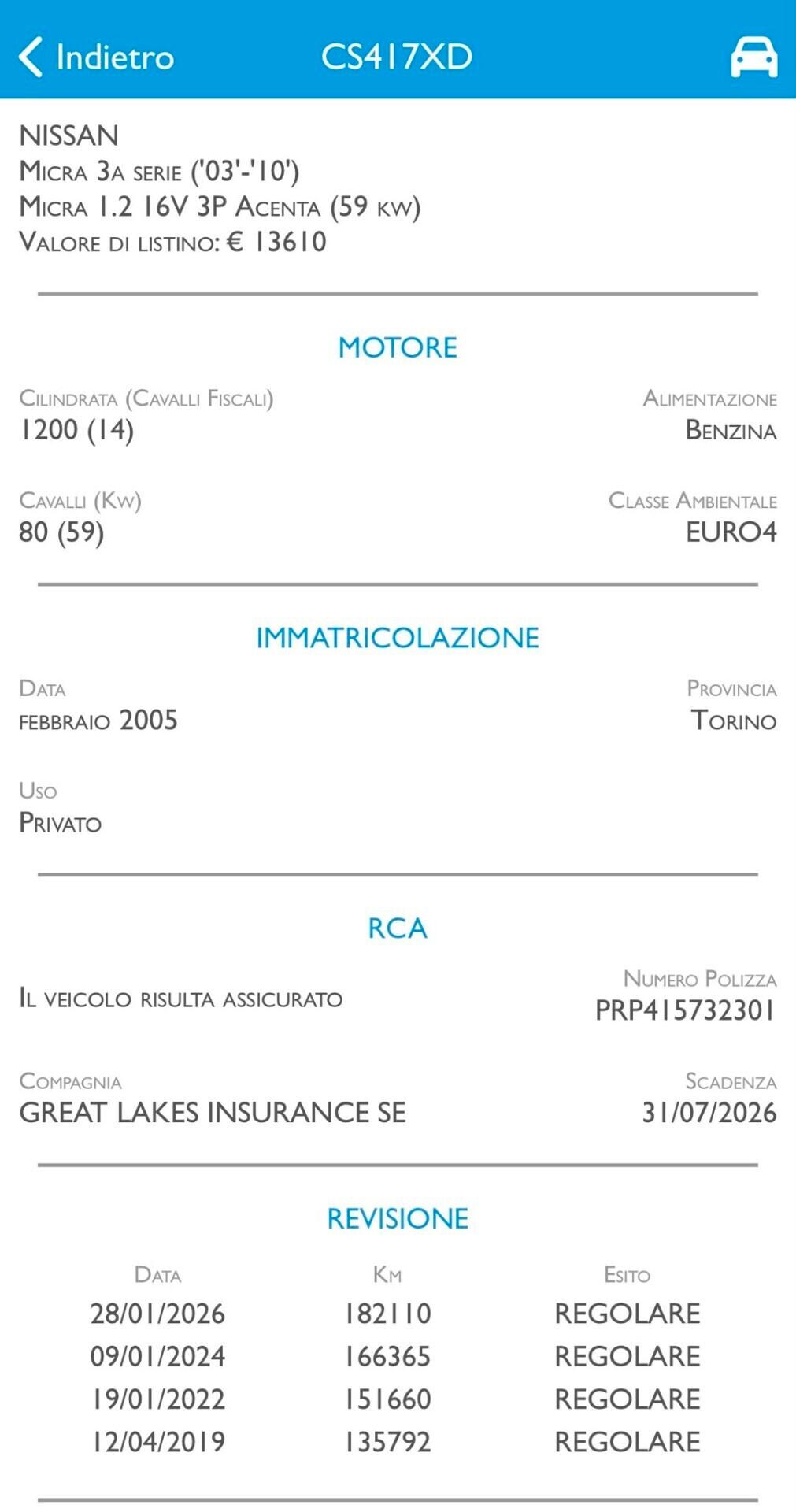 Nissan Micra Benzina 1.2 /80cv 3P Garanzia 03.2027