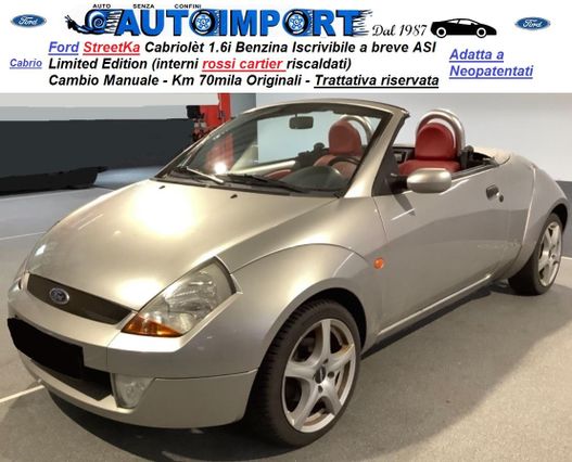 FORD StreetKa 1.6 Edizione Limitata da collezione ASI interni pelle rosso Cartier