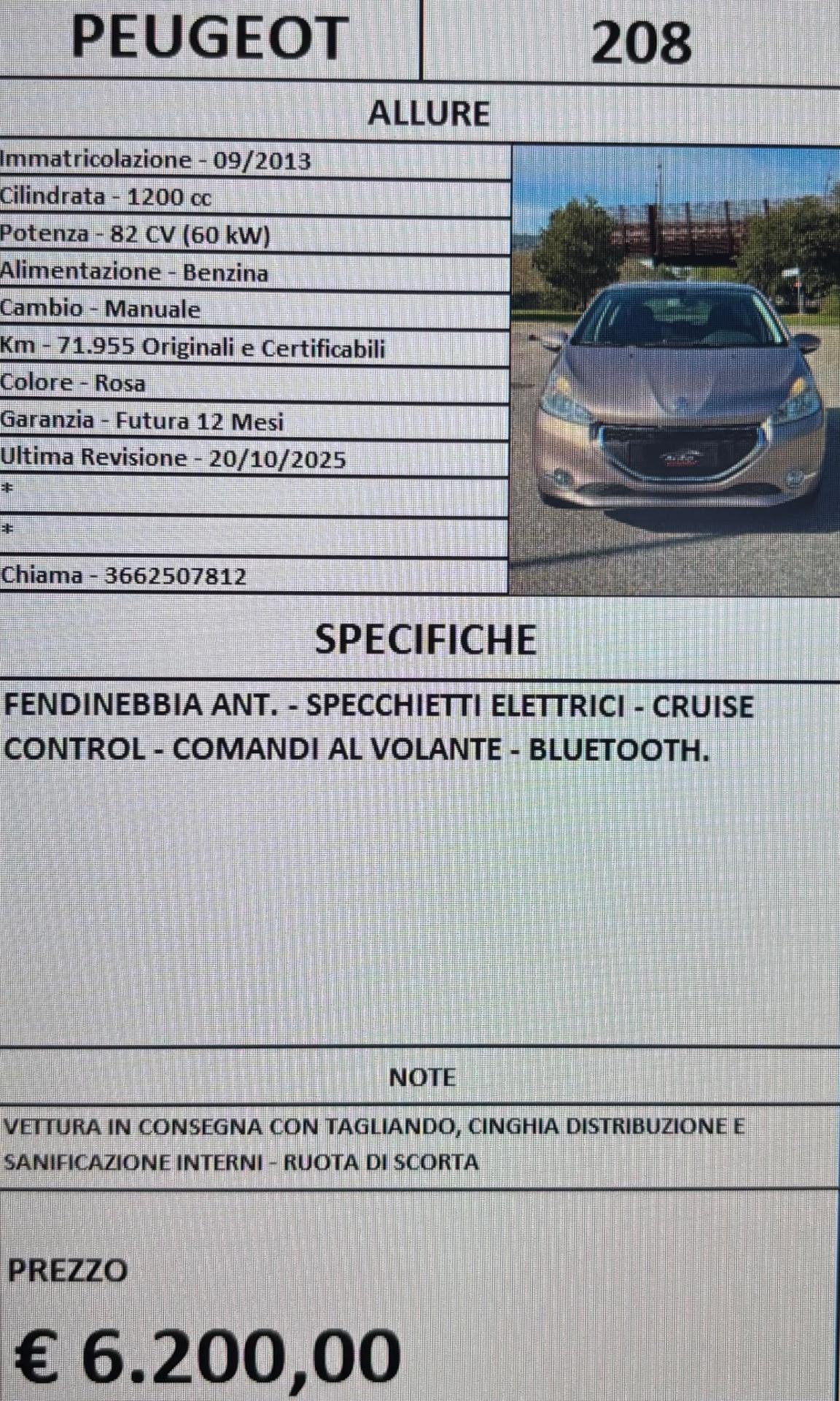 Peugeot 208 1.2 VTi 82 CV 5 porte Allure